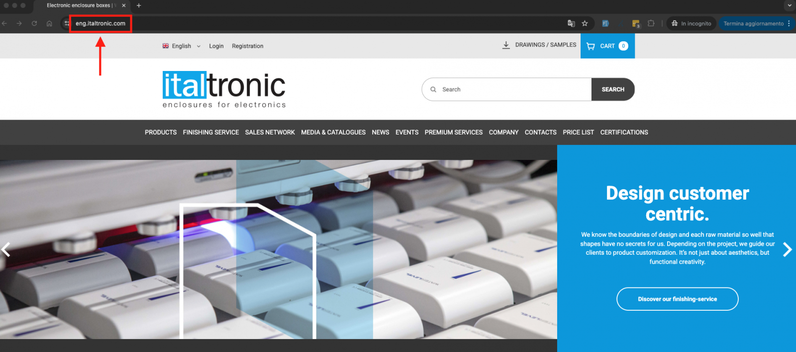Access to the site screenshot