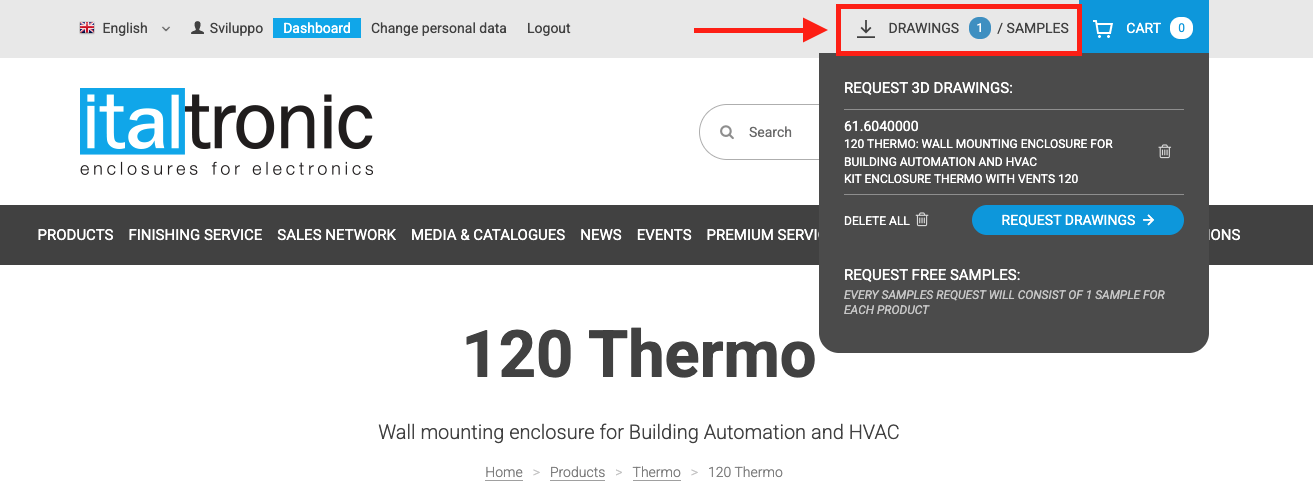 Product list screenshot
